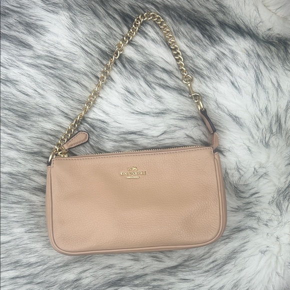 Coach Nolita Wristlet bag wallet chain clutch, pink nude - Picture 4 of 10